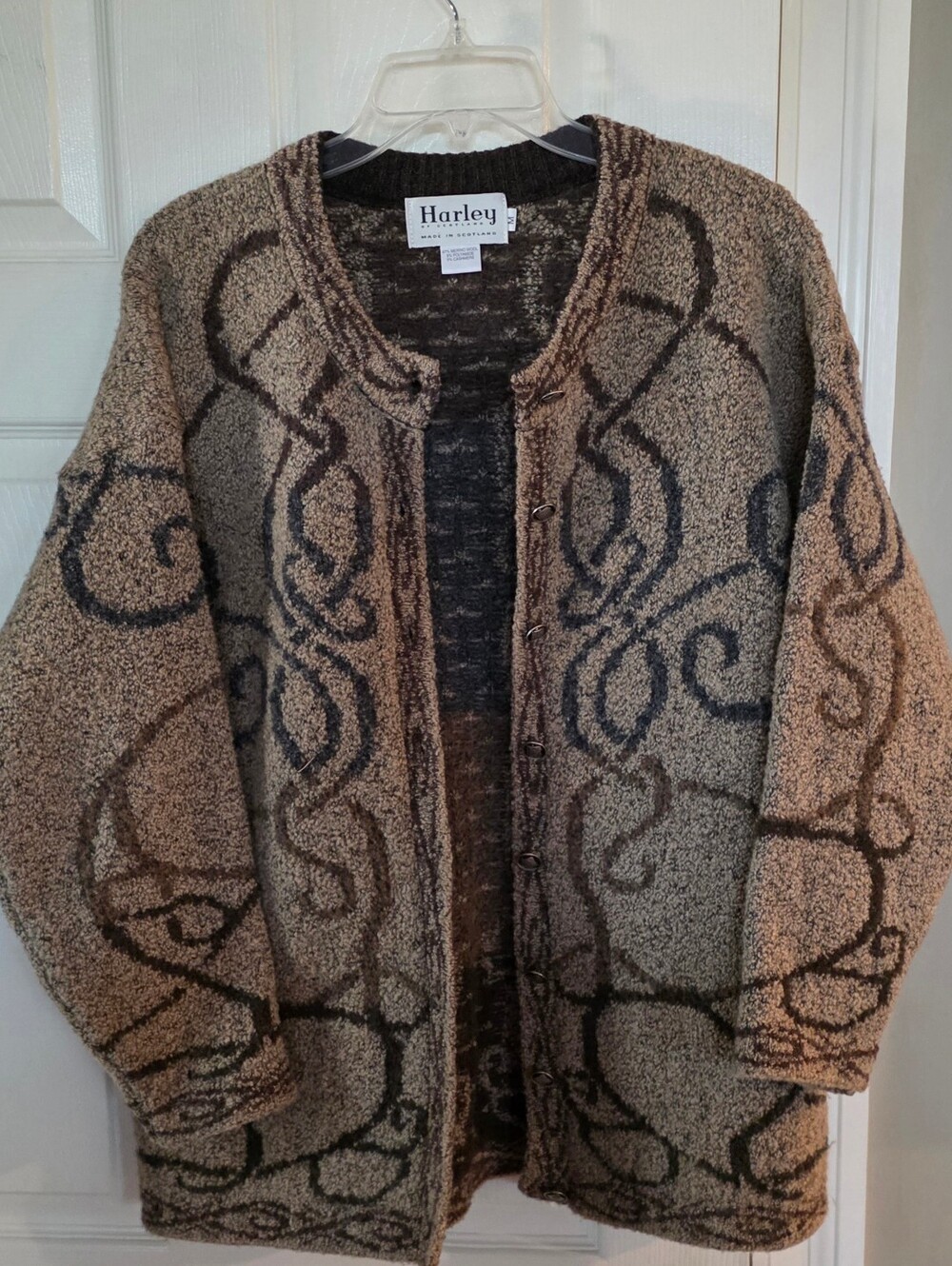 Harley of Scotland Wool Blend Cardigan Button Jacket Medium
